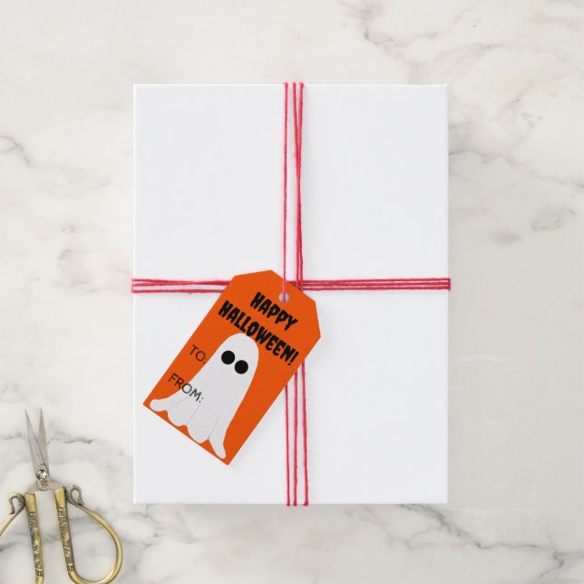 Happy Halloween-Geschenk-Tag Geschenkanhänger (Mit Garn)