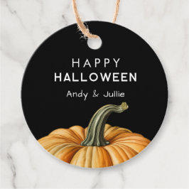 Happy Halloween-Geschenktag mit Kürbis Geschenkanhänger