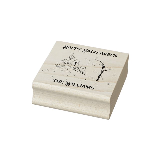 Happy Halloween Ghoful Fill Spuk House Gummistempel (Stempel)