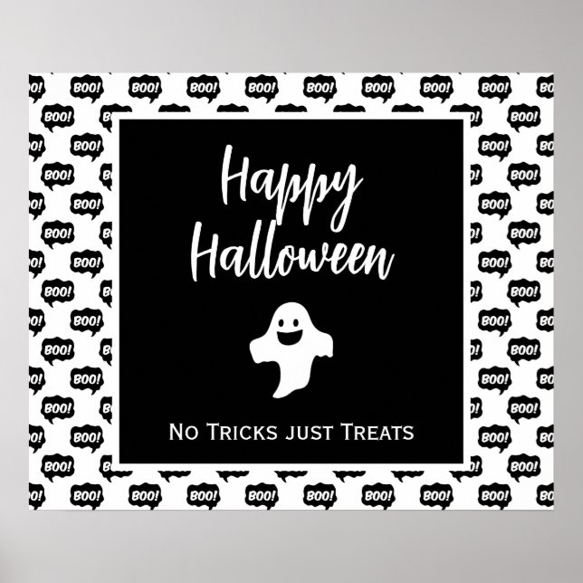Happy Halloween Ghost boo keine Tricks nur Leckere Poster (Vorne)