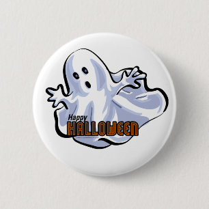 Happy Halloween Ghost Button
