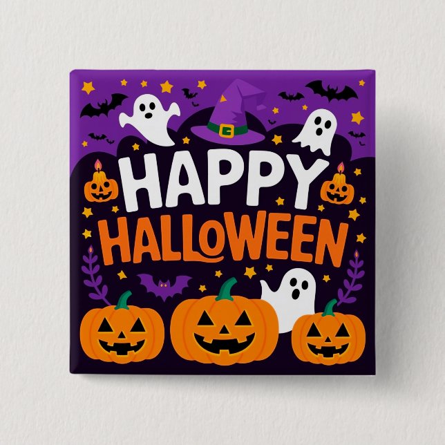 Happy halloween ghost button (Vorderseite)