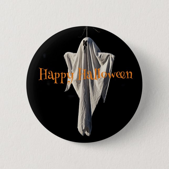 Happy Halloween Ghost Button (Vorderseite)