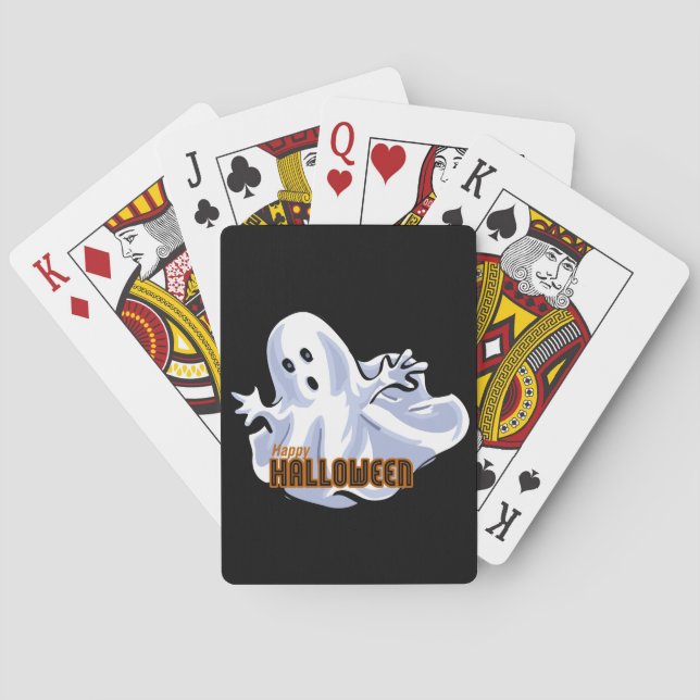 Happy Halloween Ghost Cartoon Spielkarten (Rückseite)