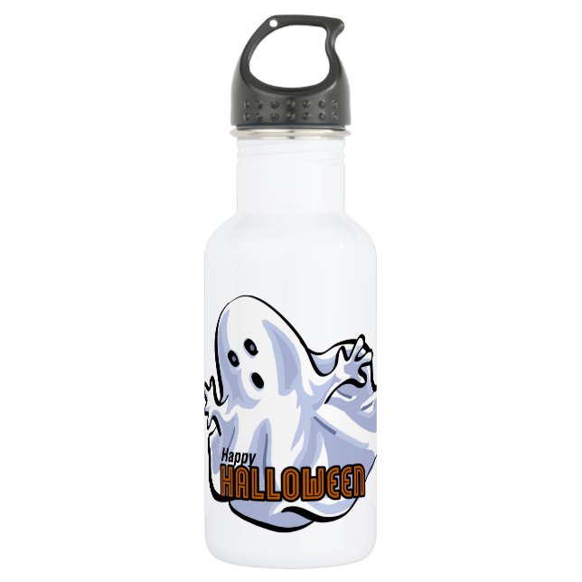 Happy Halloween Ghost Cartoon Trinkflasche (Vorderseite)