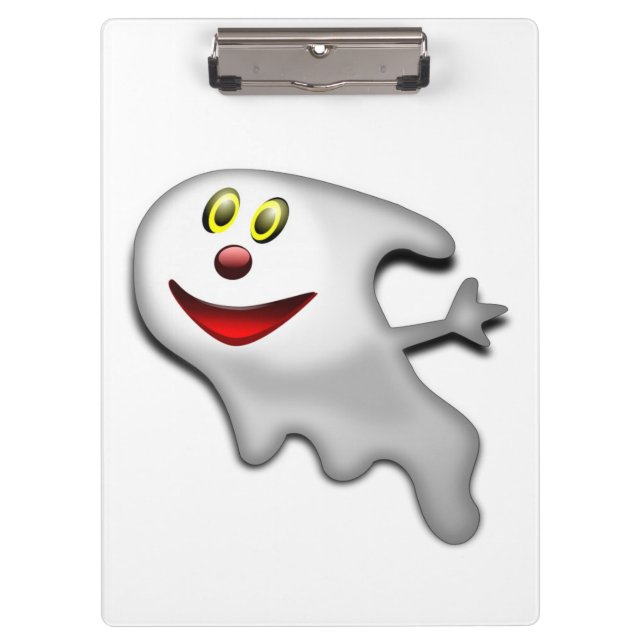 "HAPPY HALLOWEEN" GHOST KLEMMBRETT (Vorderseite)