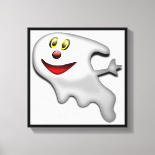 "HAPPY HALLOWEEN" GHOST LEINWANDDRUCK