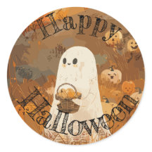 Happy Halloween Ghost Sticker