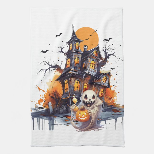 Happy Halloween Ghoul Geschirrtuch (Vertikal)