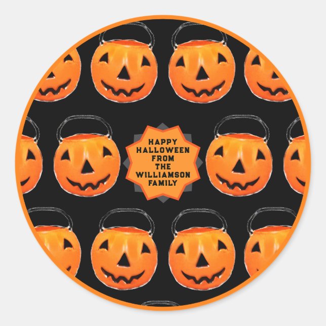 Happy Halloween Gift Tags Runder Aufkleber (Vorderseite)