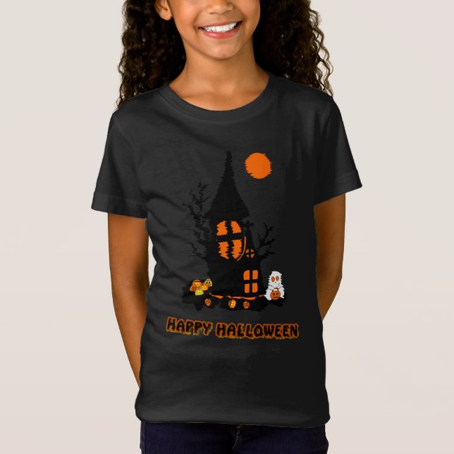 Happy Halloween Girl's T - Shirt (Vorderseite)