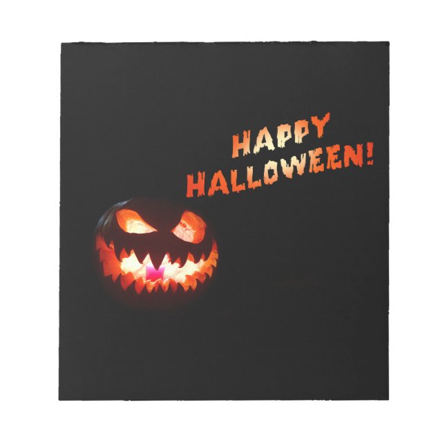 HAPPY HALLOWEEN - Glühender Jack-O-Lantern Notizblock (Vorderseite)