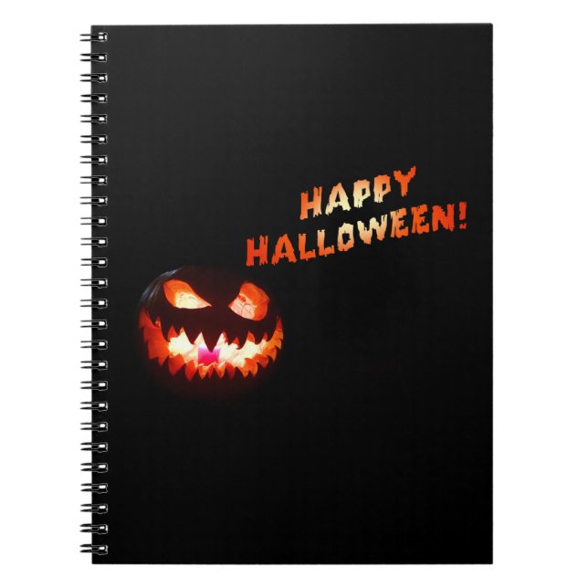 HAPPY HALLOWEEN - Glühender Jack-O-Lantern Notizblock (Vorderseite)