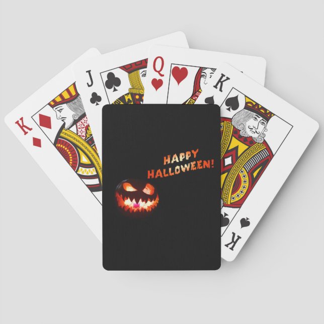 HAPPY HALLOWEEN - Glühender Jack-O-Lantern Spielkarten (Rückseite)