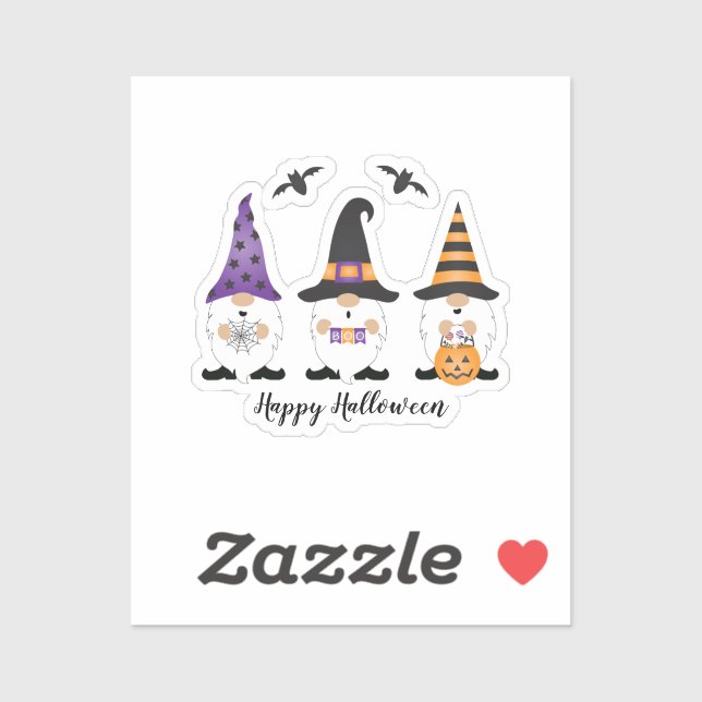 Happy Halloween Gnomes Lila Orange Aufkleber (Blatt)