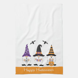 Happy Halloween Gnomes Lila Orange Geschirrtuch