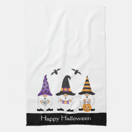 Happy Halloween Gnomes Lila Orange Geschirrtuch