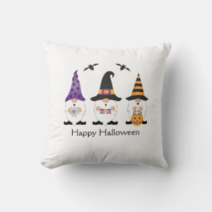 Happy Halloween Gnomes Lila Orange Kissen