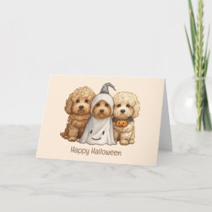 Happy Halloween Goldendoodle Hunde Karte