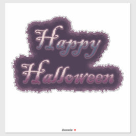 Happy Halloween Gothic Lila Aufkleber