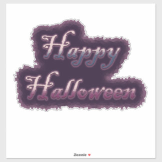Happy Halloween Gothic Lila Aufkleber