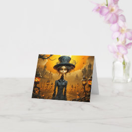 Happy Halloween Gothic Witch Design Karte