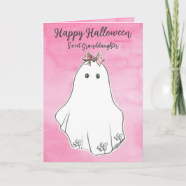 Happy Halloween Grandtochter Ghost Pinkoween Karte
