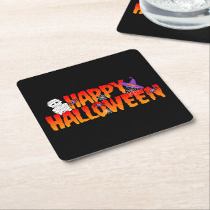 Happy Halloween Graphic Rechteckiger Pappuntersetzer