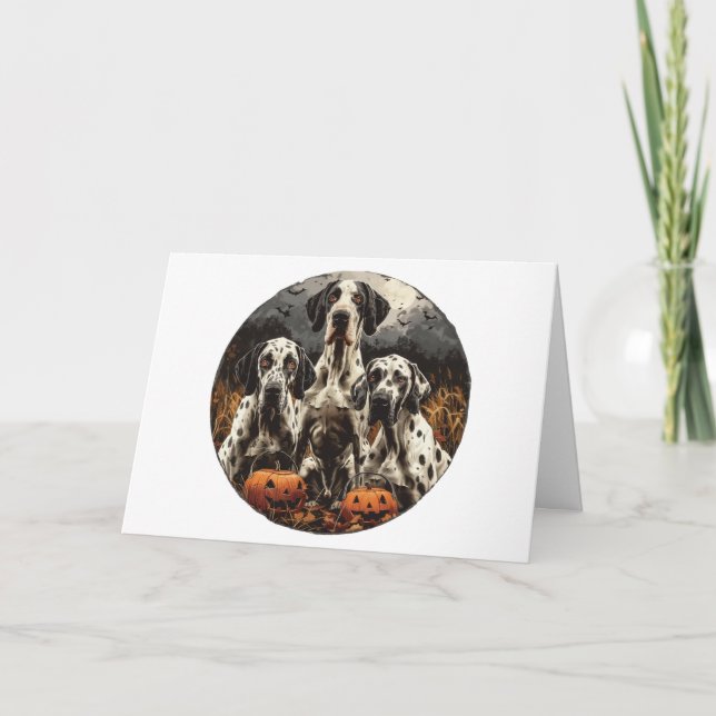Happy Halloween Great Dane Hund Kürbislaterne Karte (Vorderseite)