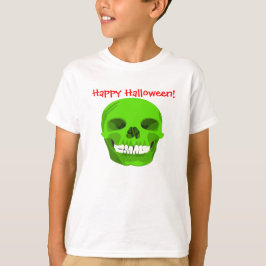 Happy Halloween Green Skull Kid T-Shirt