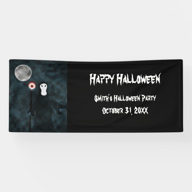 Happy Halloween Grim Sensenmann Moon Night Persona Banner (Horizontal)