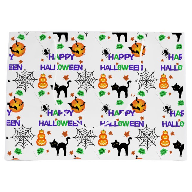 Happy Halloween Große Geschenktasche Geschenktüte (Vorderseite)