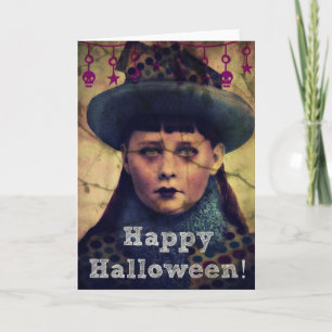 Happy Halloween Grunge Girl Karte