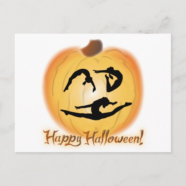 Happy Halloween Gymnastik Postkarte (Vorderseite)