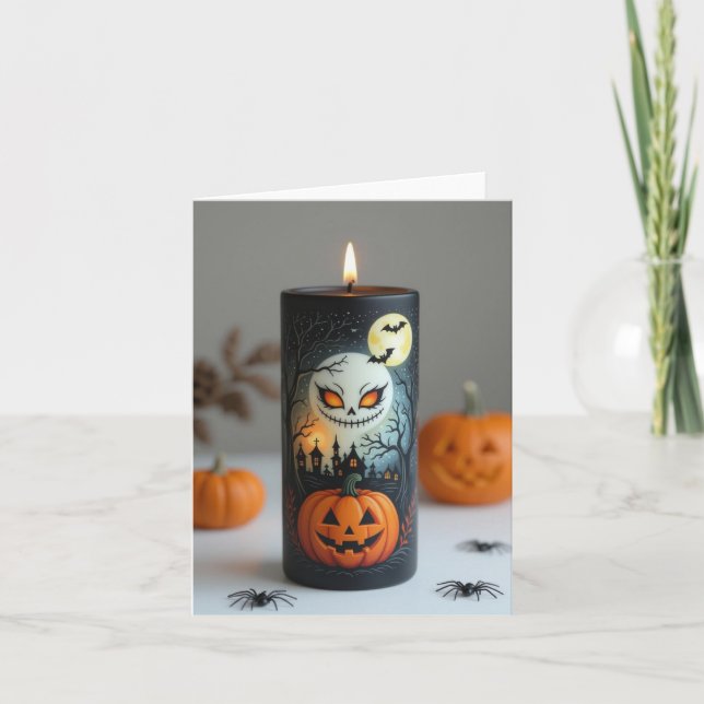 Happy Halloween, Halloween-Kerze, Halloween Dankeskarte (Vorderseite)