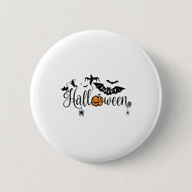 happy Halloween, Halloween party, funny Halloween  Button (Vorderseite)
