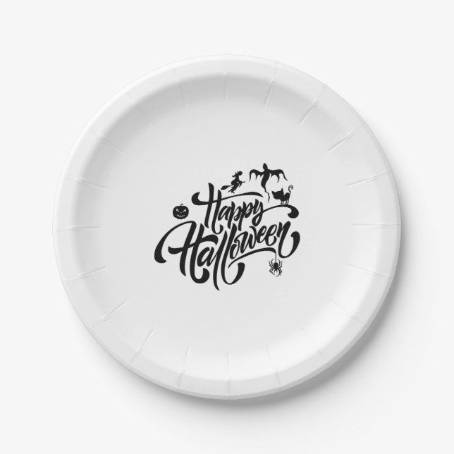 happy Halloween, Halloween party, funny Halloween  Pappteller (Vorderseite)