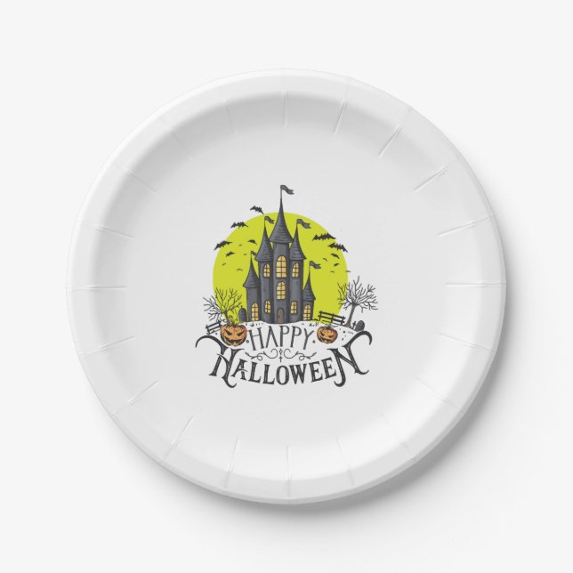 happy Halloween, Halloween party, funny Halloween  Pappteller (Vorderseite)