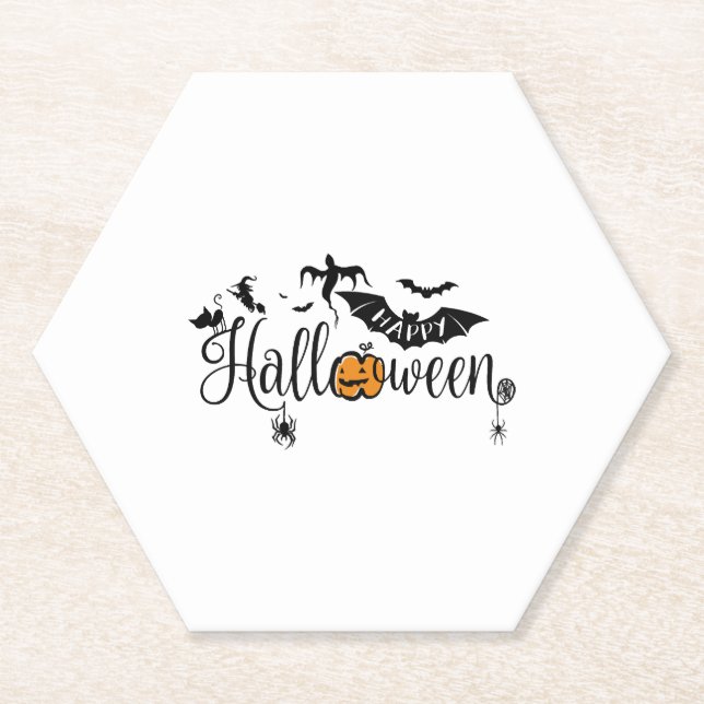 happy Halloween, Halloween party, funny Halloween  Untersetzer (Vorderseite)