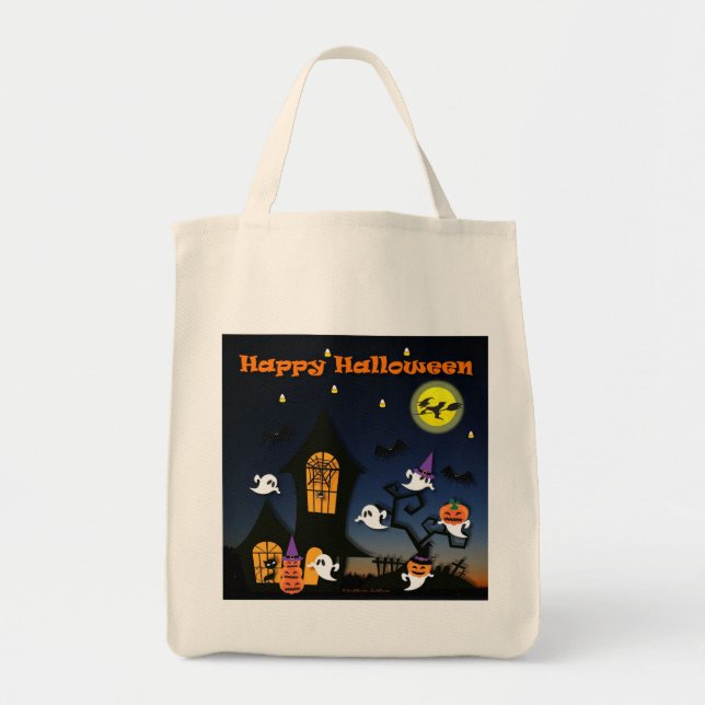 Happy Halloween Haunted House Sac fourre-tout (Devant)