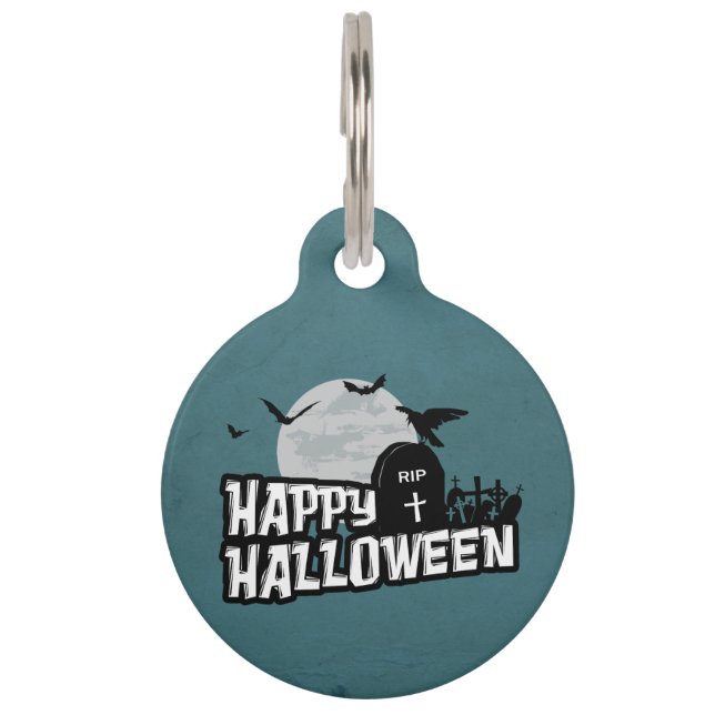Happy Halloween Haustiermarke (Vorderseite)