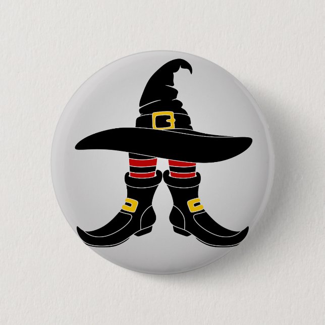 Happy Halloween Hexe Button (Vorderseite)