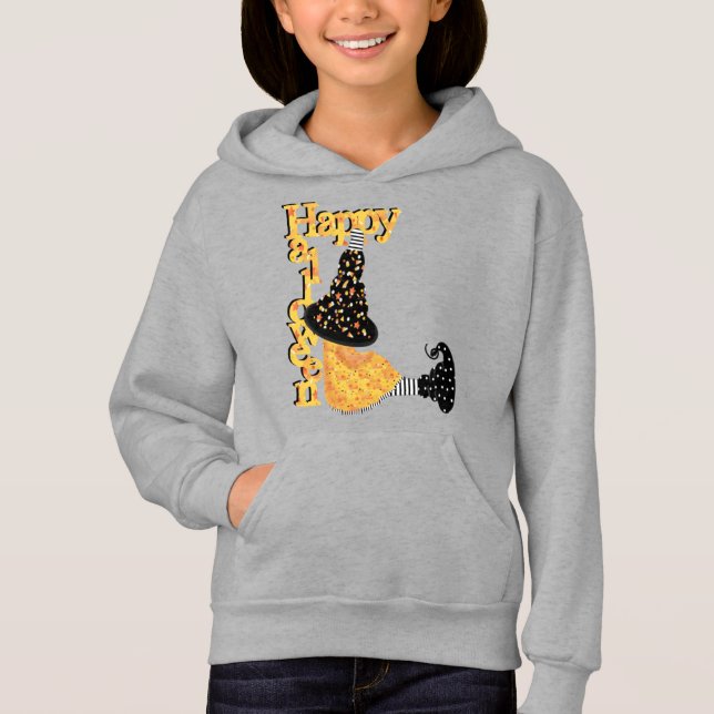 Happy Halloween Hexe Hoodie (Vorderseite)