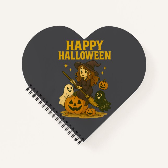 Happy Halloween Hexe Notizbuch (Vorderseite)