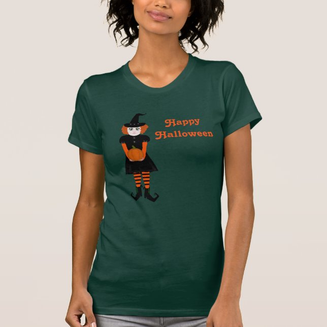 Happy Halloween Hexe Shirt (Vorderseite)