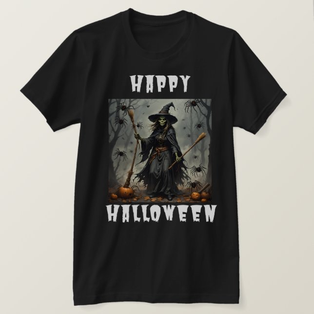 Happy Halloween Hexe T-Shirt (Design vorne)