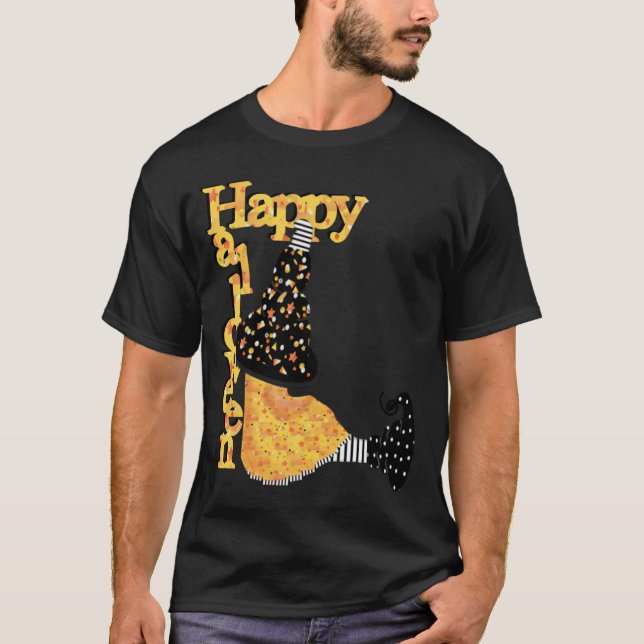 Happy Halloween Hexe T-Shirt (Vorderseite)