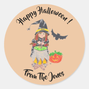 Happy Halloween Hexen personalisierte Aufkleber