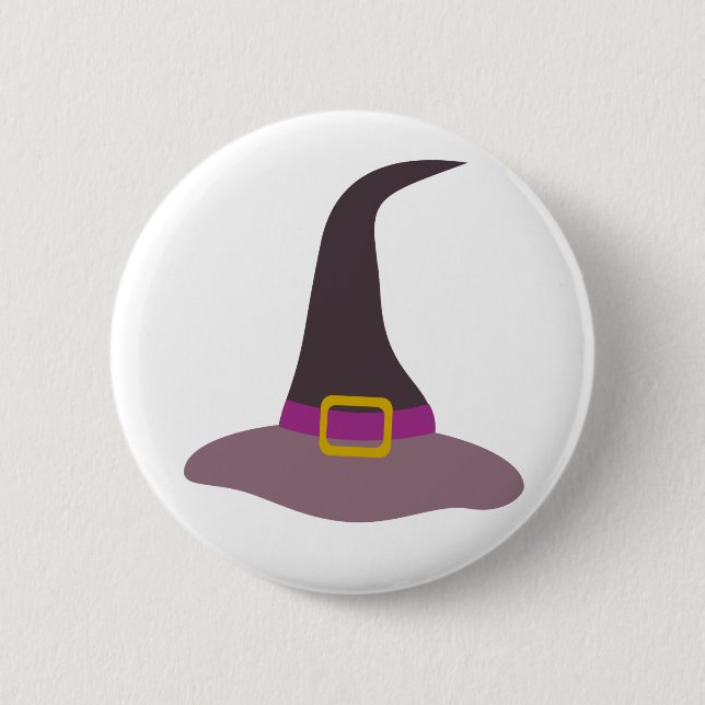 Happy Halloween Hexenhut Button (Vorderseite)