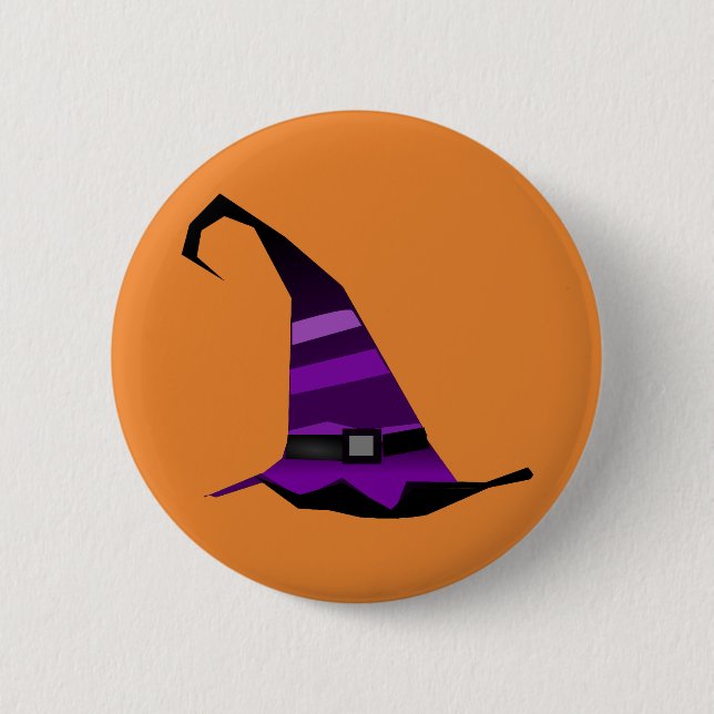 Happy Halloween Hexenhut Button (Vorderseite)